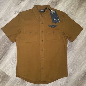 NWT Harley-Davidson Utility Canvas Short Sleeve Shirt Size Medium Wing Patch